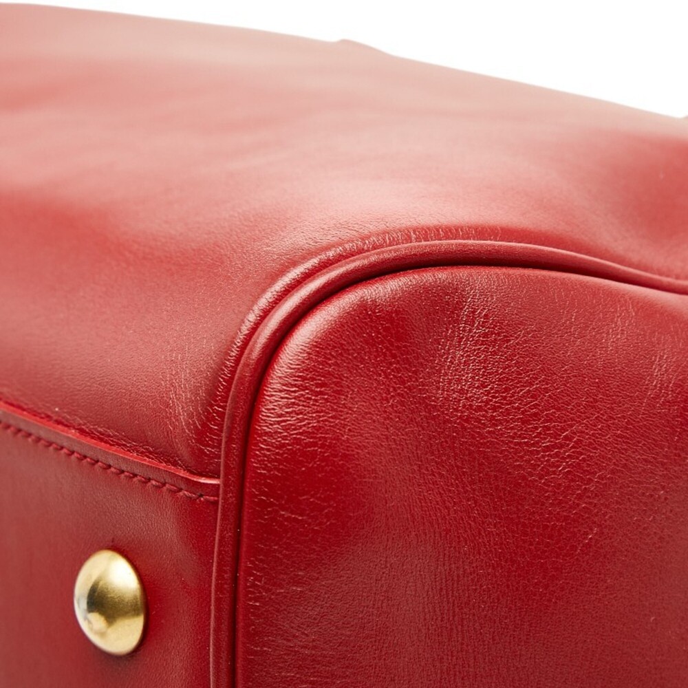 Saint Laurent Classic Duffle 6 Handbag/Shoulder Bag 2WAY 322049 Red Leather W... - Picture 6 of 13